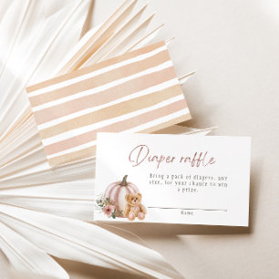 Teddy Bear und Pumpkin Diaper Raffle Begleitkarte