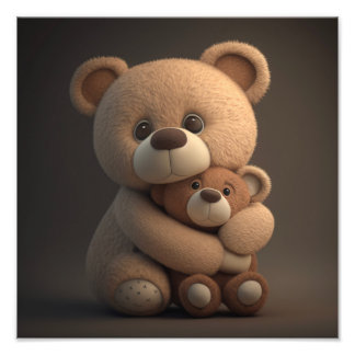 Teddy Bear und sein Teddy, 12x12 digitaler Downloa Fotodruck