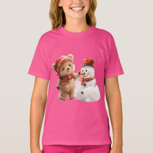Teddy Bear und Snowman T-Shirt