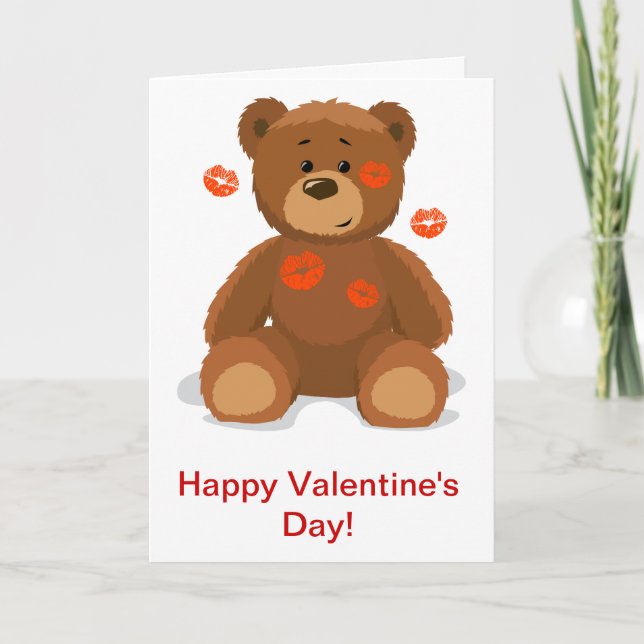 Teddy Bear Valentine Feiertagskarte (Vorderseite)