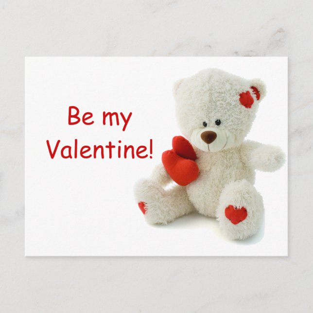Teddy Bear Valentine Feiertagspostkarte (Vorderseite)