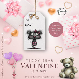Teddy Bear Valentine Gift Tags Geschenkanhänger