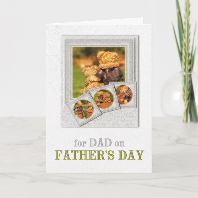 Teddy Bear Vater und Sohn Vater's Day Karte (Vorderseite)