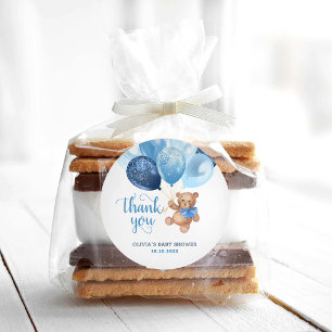 Teddy Bear Vielen Dank Baby Shower Favoriten Gesch Runder Aufkleber