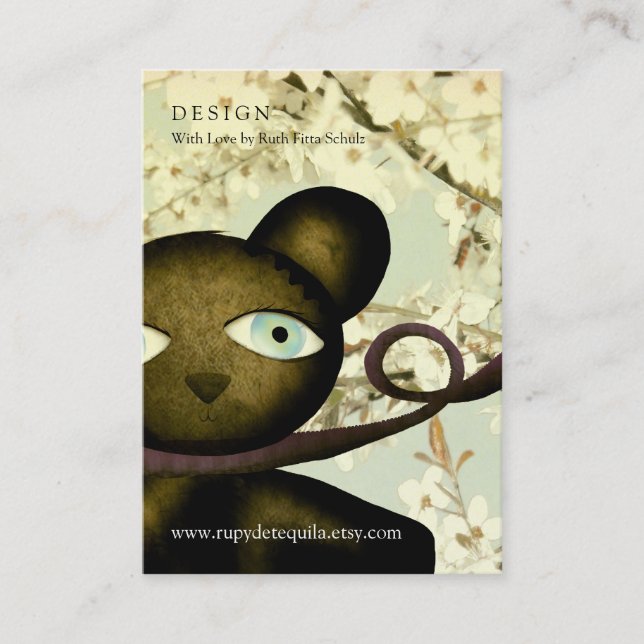 Teddy Bear Vintag Baby Shooter Business Card Visitenkarte (Vorderseite)