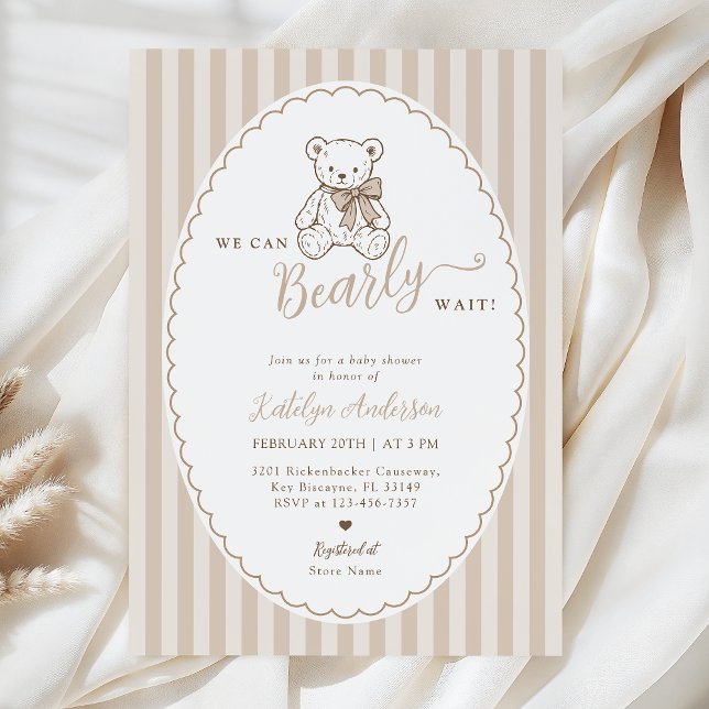 Teddy Bear Vintage Baby Shower Invitation Einladung (Von Creator hochgeladen)