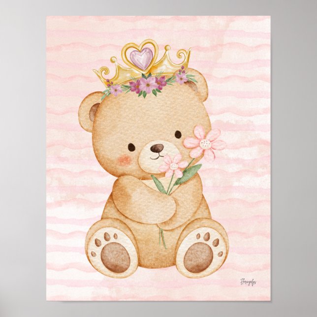 Teddy bear wall art poster My Princess (Vorne)