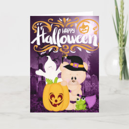 Teddy Bear Warlock - Happy Halloween Karte