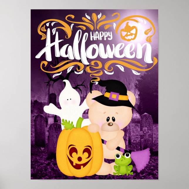 Teddy Bear Warlock - Happy Halloween Poster (Vorne)