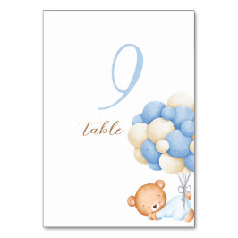 Teddy Bear Watercolor Balloons Tabelle 9 Nummernka Tischnummer