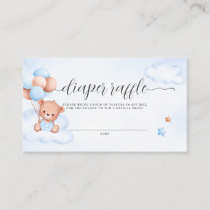 Teddy Bear Watercolor Diaper Begleitkarte