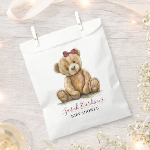 Teddy Bear Watercolor Girl Babydusche Geschenktütchen