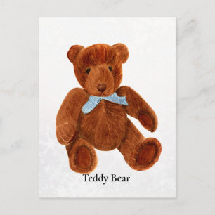 Teddy Bear Watercolor Painting Postcard Postkarte