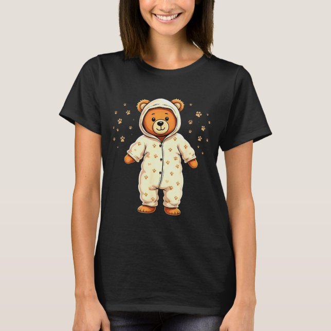 Teddy Bear Wearing Pajamas  T-Shirt (Vorderseite)