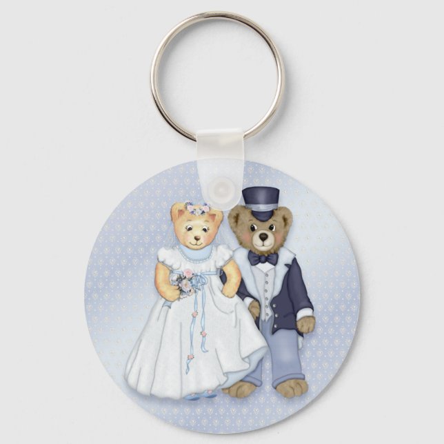 Teddy Bear Wedding - Anpassen Schlüsselanhänger (Vorderseite)