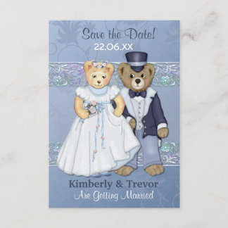 Teddy Bear Wedding rettet das Datum Einladung