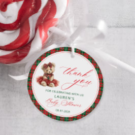 Teddy Bear Weihnachtsdusche Danke Geschenkanhänger