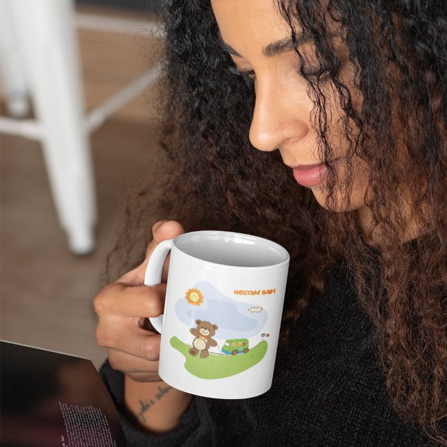 Teddy Bear Welcome Baby Kinderzimmer Design Kaffeetasse (Von Creator hochgeladen)