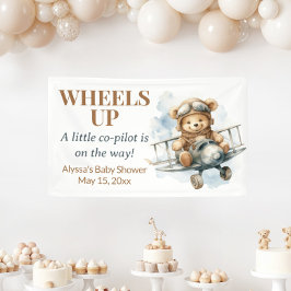 Teddy Bear Wheels Up Little Co Pilot Banner