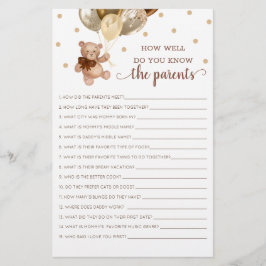 Teddy Bear wie gut weißt du, das Elternspiel