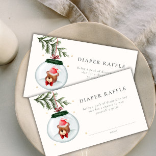 Teddy Bear Winter Baby Duschdusche Windelwanne Begleitkarte