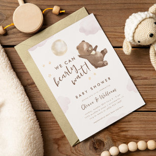 Teddy Bear wir können frühes Abwarten Baby Dusche Einladung
