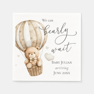 Teddy Bear wir können frühes Abwarten Baby Dusche Serviette