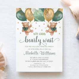 Teddy Bear wir können frühzeitig abwarten Twin Bab Einladung