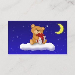 Teddy Bear with Gift - Diapers Raffle Ticket Begleitkarte