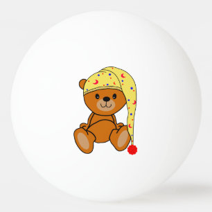 Teddy bear with sleeping cap tischtennisball