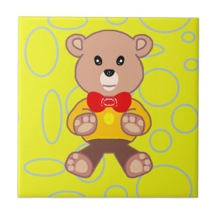 Teddy Bear Yellow Geometric Keramik Tile Fliese