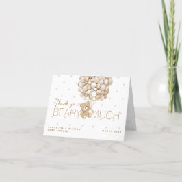 Teddy BearHeart & Balloon Babydusche Dankeskarte