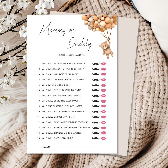 Teddy Bearly Wait Baby Shower Mommy oder Daddy Gam (Von Creator hochgeladen)