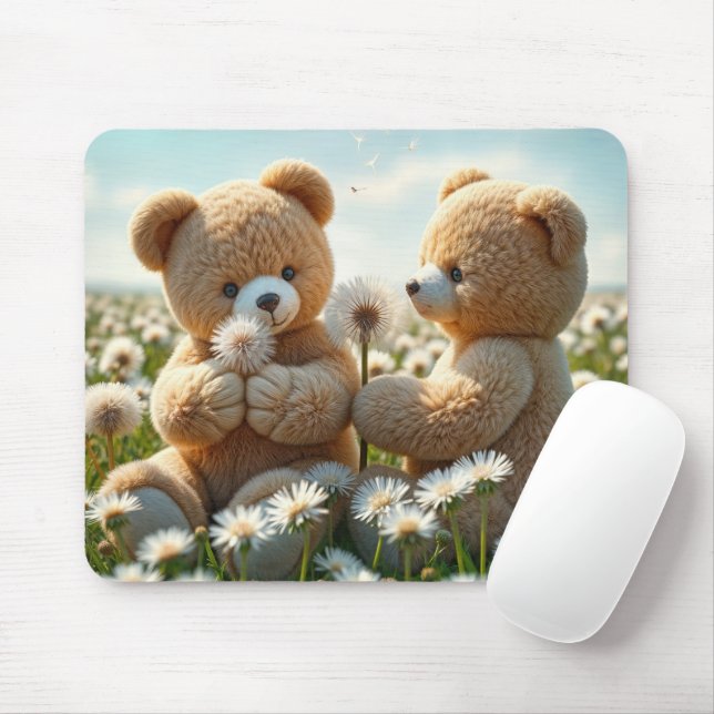 Teddy Bears auf einem Sommerfeld Mousepad (Mit Mouse)