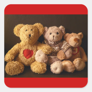 TEDDY BEARS (auf Multiprodukten) Quadratischer Aufkleber