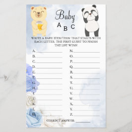 Teddy Bears Baby ABC Duschspielkarte Flyer