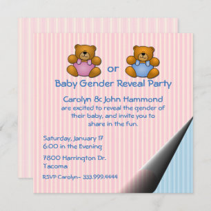 Teddy Bears Baby Gender Reveal Party Einladung