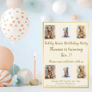 Teddy Bears Birthday Party Einladung