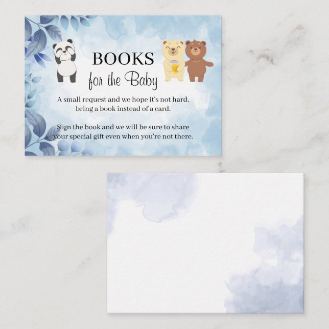 Teddy Bears Bringen Sie ein Buch Baby Showcard Platzkarte (Vorne/Hinten)