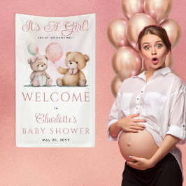 Teddy Bears Es ist ein Mädchen mit Baby Wait Baby Banner