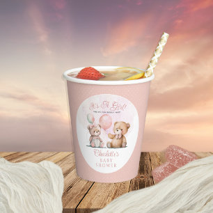 Teddy Bears Es ist ein Mädchen mit Baby Wait Baby  Pappbecher