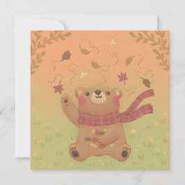 Teddy Bear's Herbst-Herbstlaub Einladung