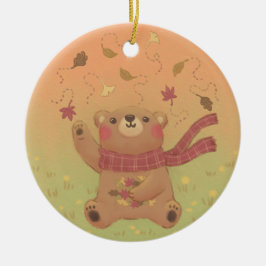 Teddy Bear's Herbst-Herbstlaub Keramik Ornament