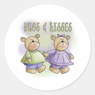 Teddy Bears Hugs und Kisses Runder Aufkleber