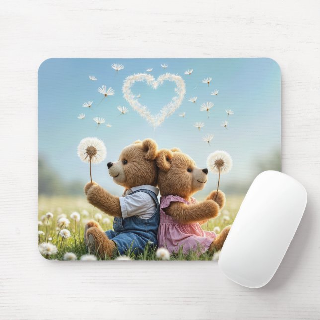Teddy Bears in Dandela Mousepad (Mit Mouse)