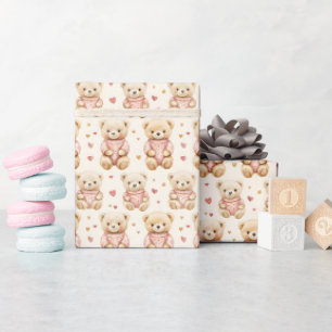 Teddy Bears in Pink Sweaters Geschenkpapier