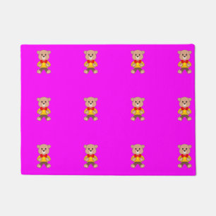 Teddy Bears Modern Pink Magenta Fußmatte