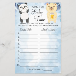 Teddy Bears Name dieses Baby tune Duschspielkarte Flyer