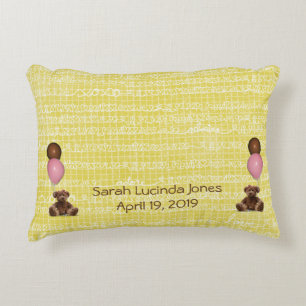 Teddy Bears Pink Balloons Liebe Baby Accent Pillow Zierkissen