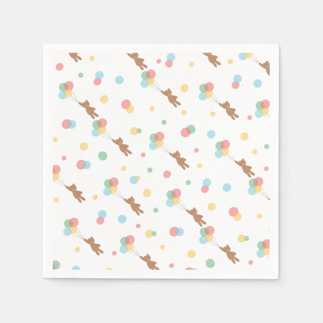 Teddy Bears und Balloons Serviette (Vorderseite)